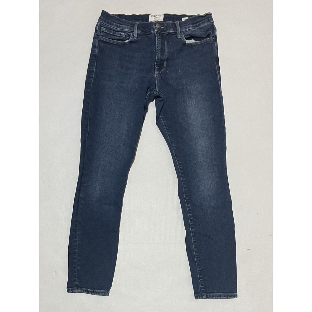 FRAME Jeans Le Skinny de Jeanne Crop Women's Size 30 X 27 Medium Wash‎ Stretch